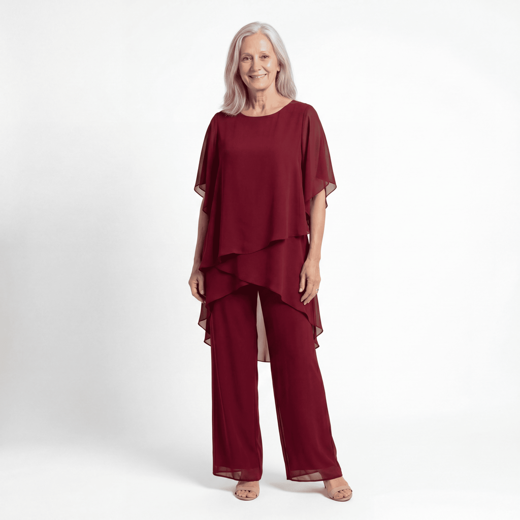 Capucine | Ensemble avec pantalons palazzo drapés