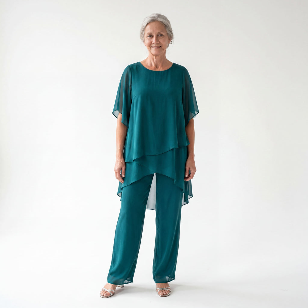 Capucine | Ensemble avec pantalons palazzo drapés