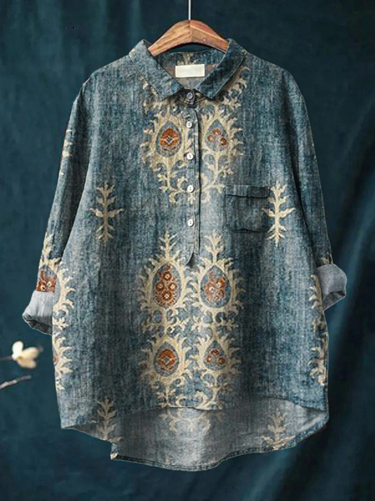 Daisy - Chemise Décontractée Élégante - Bleu