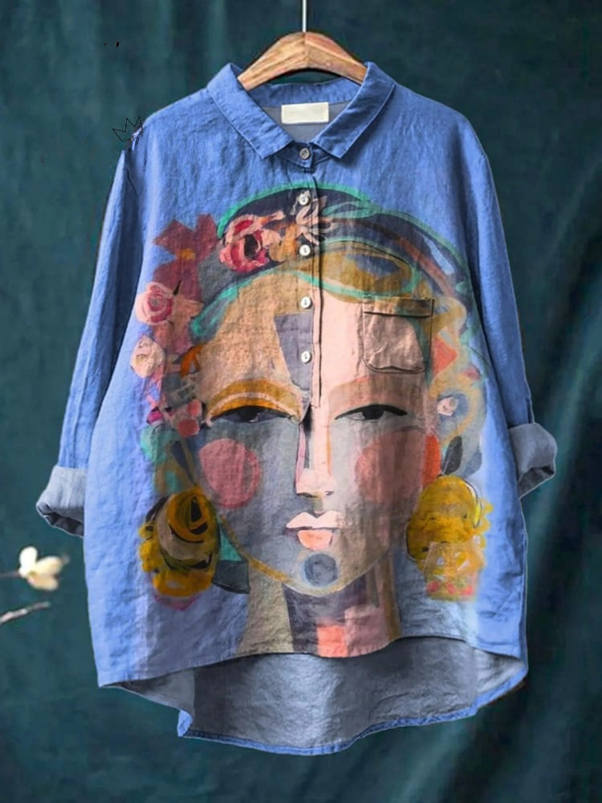 Ambre - Chemise Décontractée Élégante - Bleu